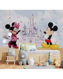 Papel de Parede Infantil Mickey e Minnie - VR124