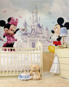 Papel de Parede Infantil Mickey e Minnie