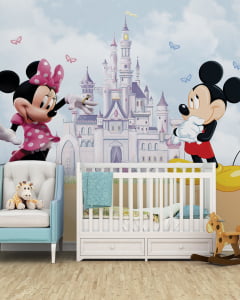 Papel de Parede Infantil Mickey e Minnie