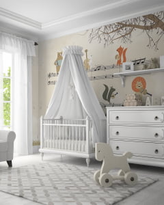 Papel de Parede Infantil Safari Musical para Quarto de Bebê