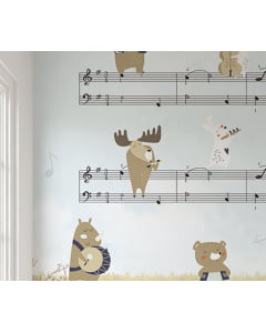 Papel de Parede Infantil Safari Musical para Quarto de Bebê