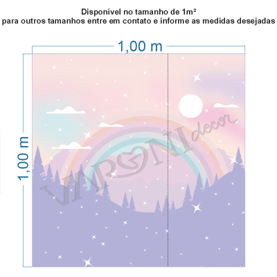 Papel de Parede Arco-Íris com Montanhas - VR774