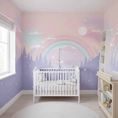 Papel de Parede Arco-Íris com Montanhas - VR774