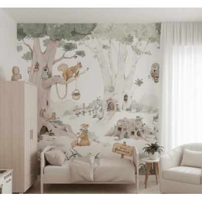 Papel de Parede Esquilos na Floresta VR775