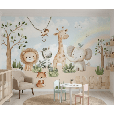Papel de Parede Infantil Safari Bosque VR762 Papel de Parede Infantil Safari Bosque VR762