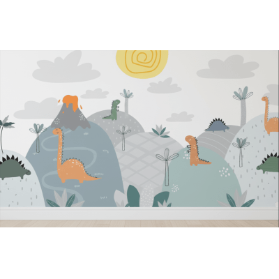 Papel de Parede Infantil Safari Dinossauros Floresta VR779 Papel de Parede Infantil Safari Dinossauros Floresta VR779
