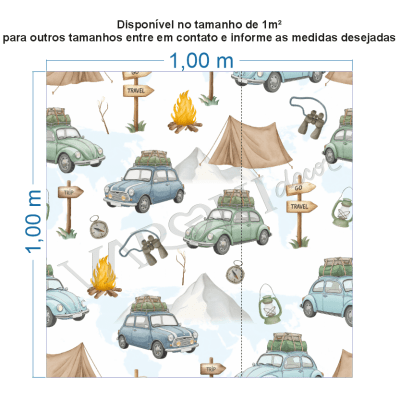 Papel De Parede Infantil Viagem E Aventura De Carros  Verde-claro VR765