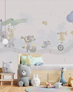 Papel de Parede Infantil Safari Musical