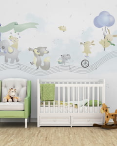 Papel de Parede Infantil Safari Musical