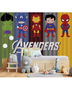 Papel de Parede Infantil Super Heróis - VR298