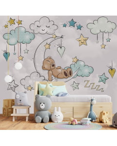 Papel de Parede Infantil Ursinho nas Nuvens