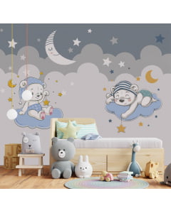 Papel de Parede Infantil Ursinho nas Nuvens