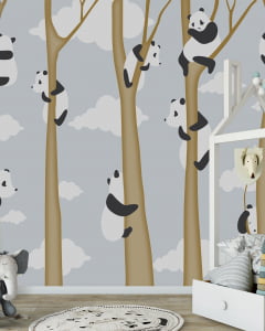 Papel de Parede Infantil Ursos Panda