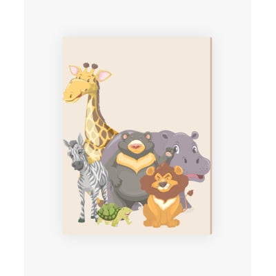 Placas Decorativas Animais Mapa Mundi Azul - PC33