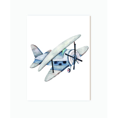 Placas Decorativas Aviões Balões Azul Menino - PC07