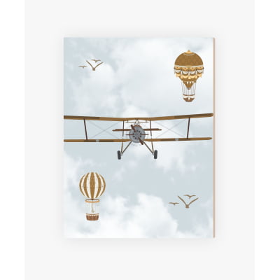 Placas Decorativas Aviões Balões Menino - PC91