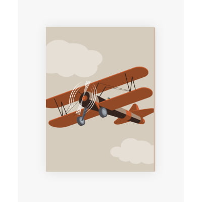 Placas Decorativas Balões Aviões Menino Marrom - PC90