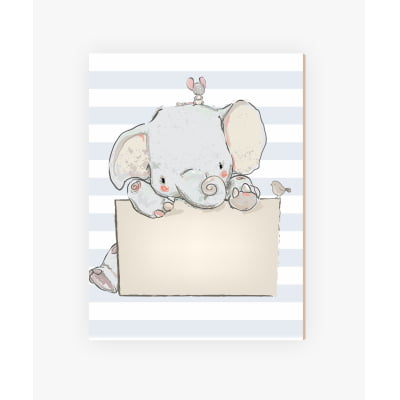 Placas Decorativas Elefante Baloeiro Azul - PC30