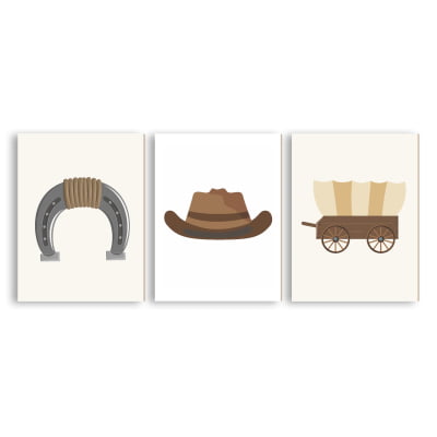 Placas Decorativas Fazenda Cowboy Menino - PC180