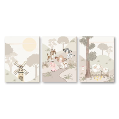 Placas Decorativas Fazenda Feliz Animais do Campo - PC464