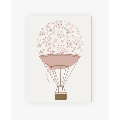 Placas Decorativas Floral Balões Rosa Menina - PC56