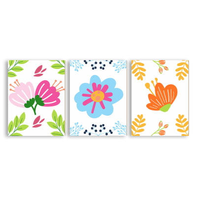 Placas Decorativas Floral com Flores Lúdicas - PC175