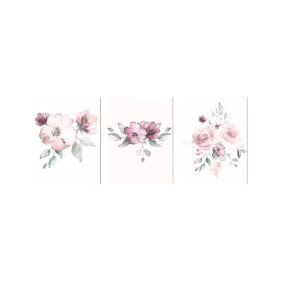 Placas Decorativas Floral Rosas Menina - PC349