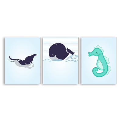 Placas Decorativas Fundo do Mar Animais Marinhos - PC47