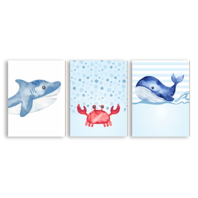 Placas Decorativas Fundo do Mar Animais Marinhos - PC47