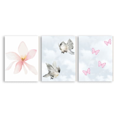 Placas Decorativas Jardim Encantado Flores Menina - PC12