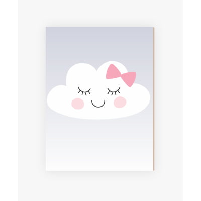 Placas Decorativas Nuvens Gatinhos Rosa Menina - PC58