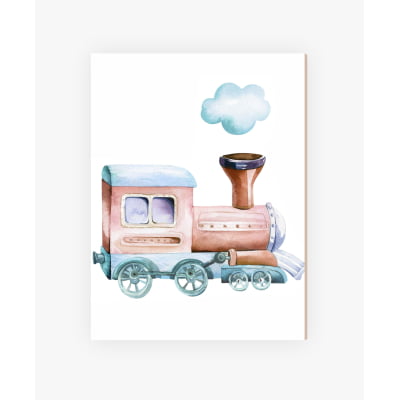 Placas Decorativas Nuvens Trem Menino - PC39