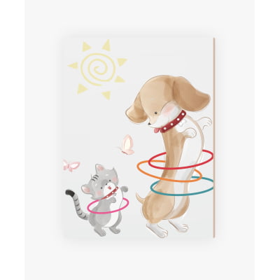 Placas Decorativas Safári Animais Cachorro Gato - PC23