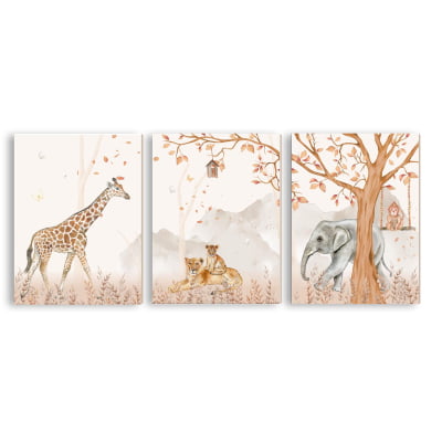 Placas Decorativas safari animais floresta - PC539