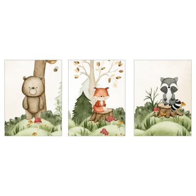 Placas Decorativas Safári Bosque Encantado - PC374