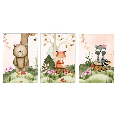 Placas Decorativas Safári Bosque Encantado - PC374