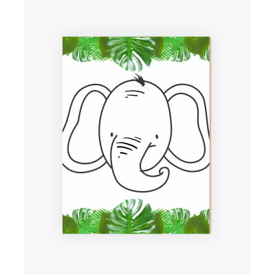 Placas Decorativas Safári Leão Folhas Verde - PC99