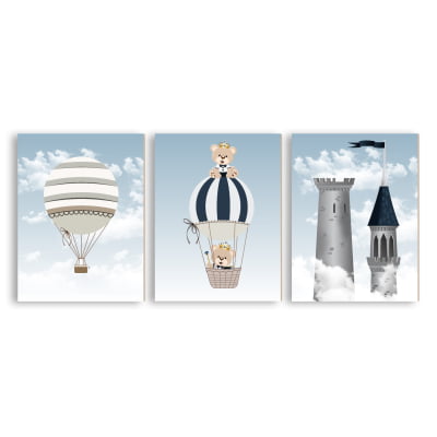 Placas Decorativas Urso Príncipe Castelo - PC201