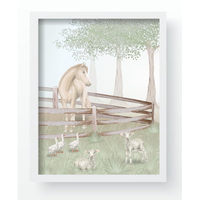 Quadro Decorativo Infantil Fazendinha  - QD550 Papel de parede  infantil, Enxovais para Bebê, Kits Berço, Kit Cama, faixa decorativa, régua do crescimento, quadros decorativos infantil.