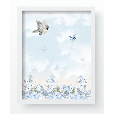 Quadro Decorativo Infantil de parede Floral Rosas