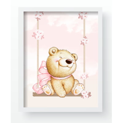 Quadro Decorativo Infantil de parede Floral Rosas