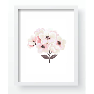 Quadro Decorativo Infantil Flores Delicadas Rosa Menina Personalizado Moldura MDF QD365