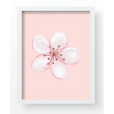 Quadro Decorativo Infantil Flores Delicadas Rosa Menina Personalizado Moldura MDF QD365