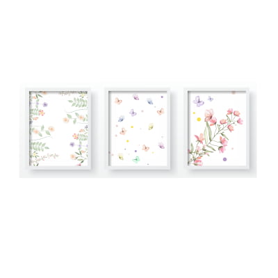 Quadro Decorativo Infantil Jardim encantado borboletas QD586