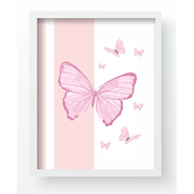 Quadro Decorativo Infantil Jardim Encantado Rosa Delicado Menina Personalizado Moldura MDF QD423 Papel de parede  infantil, Enxovais para Bebê, Kits Berço, Kit Cama, faixa decorativa, régua do crescimento, quadros decorativos infantil.