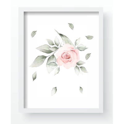 Quadro Decorativo Infantil Jardim Folhas Suspeso Menina Personalizado Moldura MDF QD448