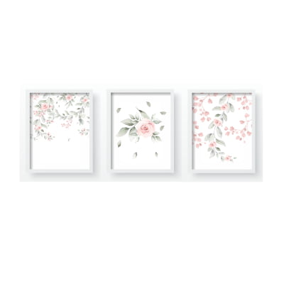 Quadro Decorativo Infantil Jardim Folhas Suspeso Menina Personalizado Moldura MDF QD448