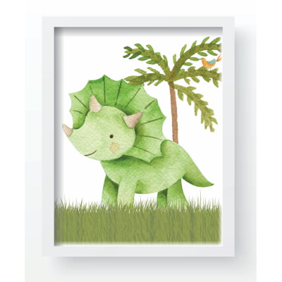 Quadro Decorativo Infantil Personalizado Dinossauros Menino Moldura MDF QD274 Papel de parede  infantil, Enxovais para Bebê, Kits Berço, Kit Cama, faixa decorativa, régua do crescimento, quadros decorativos infantil.