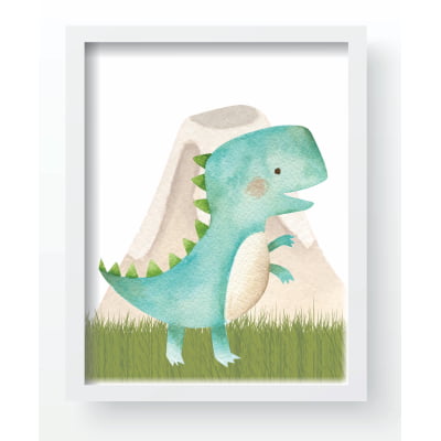 Quadro Decorativo Infantil Personalizado Dinossauros Menino Moldura MDF QD274 Papel de parede  infantil, Enxovais para Bebê, Kits Berço, Kit Cama, faixa decorativa, régua do crescimento, quadros decorativos infantil.