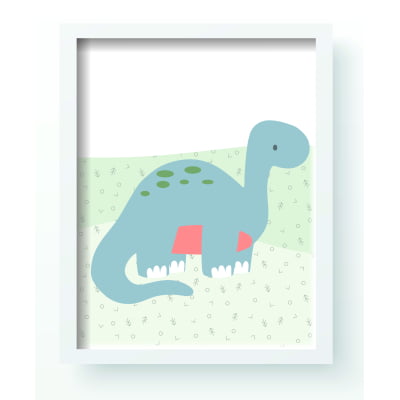 Quadro Decorativo Infantil Personalizado Moldura MDF Dinossauros Montanhas Menino QD265 Papel de parede  infantil, Enxovais para Bebê, Kits Berço, Kit Cama, faixa decorativa, régua do crescimento, quadros decorativos infantil.